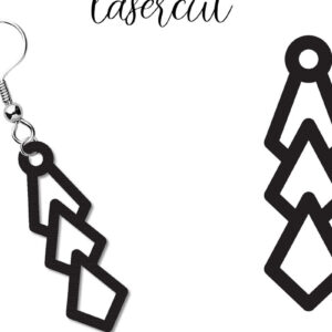 Intra απο ξύλο plywood  Χρώμα wenge 3mm-4mm πάχος - Σκουλαρίκι LaserCut - Lasercut Δίασταση 3x3 cm INTRAFABR-50277617