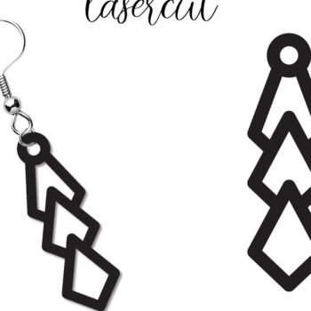 Intra απο ξύλο plywood  Χρώμα wenge 3mm-4mm πάχος - Σκουλαρίκι LaserCut - Lasercut Δίασταση 3x3 cm INTRAFABR-50277617 - Image 1