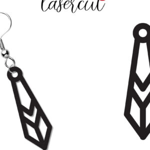 Intra απο ξύλο plywood  Χρώμα wenge 3mm-4mm πάχος - Σκουλαρίκι LaserCut - Lasercut Δίασταση 3x3 cm INTRAFABR-46589422