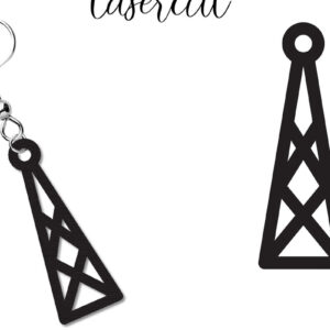 Intra απο ξύλο plywood  Χρώμα wenge 3mm-4mm πάχος - Σκουλαρίκι LaserCut - Lasercut Δίασταση 3x3 cm INTRAFABR-75370871