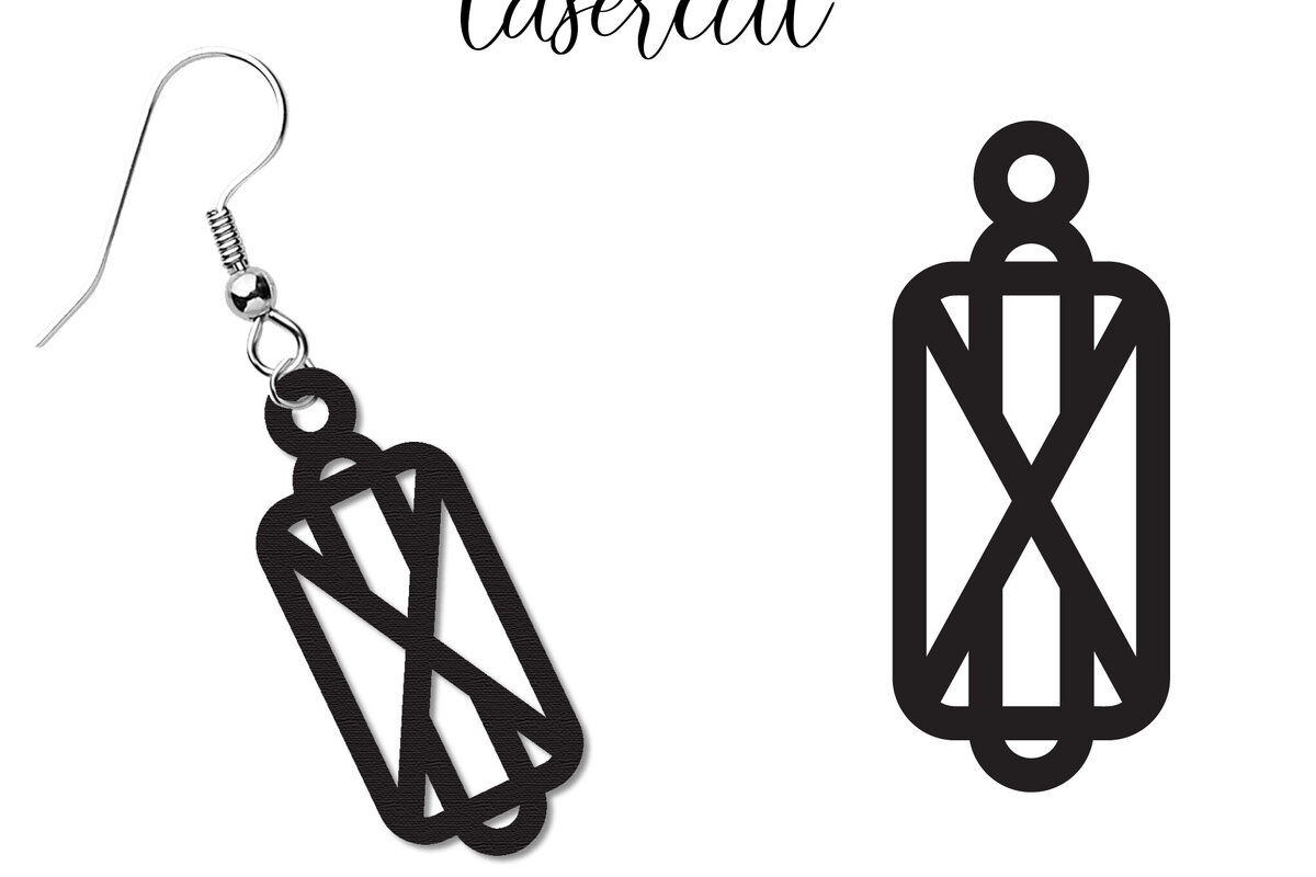 Intra απο ξύλο plywood  Χρώμα wenge 3mm-4mm πάχος - Σκουλαρίκι LaserCut - Lasercut Δίασταση 3x3 cm INTRAFABR-42010332