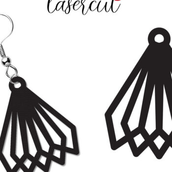 Intra απο ξύλο plywood  Χρώμα wenge 3mm-4mm πάχος - Σκουλαρίκι LaserCut - Lasercut Δίασταση 3x3 cm INTRAFABR-108195331 - Image 5