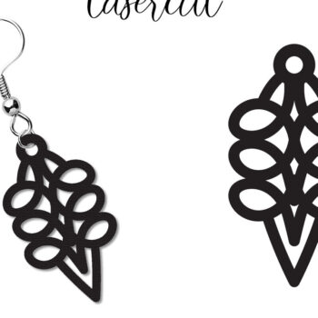 Intra απο ξύλο plywood  Χρώμα wenge 3mm-4mm πάχος - Σκουλαρίκι LaserCut - Lasercut Δίασταση 3x3 cm INTRAFABR-108195331 - Image 9