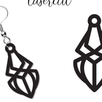 Intra απο ξύλο plywood  Χρώμα wenge 3mm-4mm πάχος - Σκουλαρίκι LaserCut - Lasercut Δίασταση 3x3 cm INTRAFABR-108195331 - Image 11