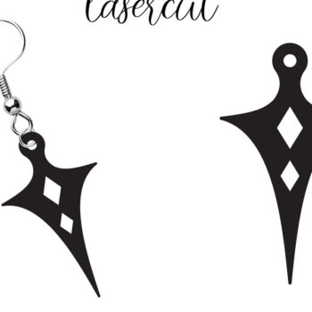 Intra απο ξύλο plywood  Χρώμα wenge 3mm-4mm πάχος - Σκουλαρίκι LaserCut - Lasercut Δίασταση 3x3 cm INTRAFABR-108194297 - Image 1