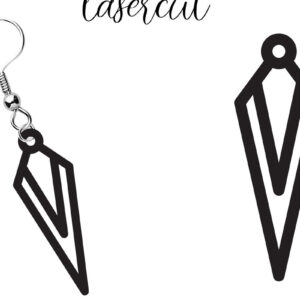 Intra απο ξύλο plywood  Χρώμα wenge 3mm-4mm πάχος - Σκουλαρίκι LaserCut - Lasercut Δίασταση 3x3 cm INTRAFABR-108650882