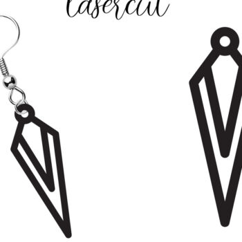 Intra απο ξύλο plywood  Χρώμα wenge 3mm-4mm πάχος - Σκουλαρίκι LaserCut - Lasercut Δίασταση 3x3 cm INTRAFABR-108650882 - Image 1