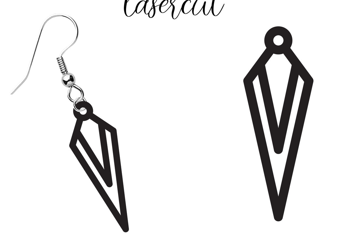 Intra απο ξύλο plywood  Χρώμα wenge 3mm-4mm πάχος - Σκουλαρίκι LaserCut - Lasercut Δίασταση 3x3 cm INTRAFABR-108650882