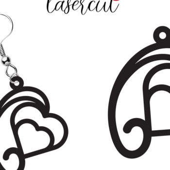 Intra απο ξύλο plywood  Χρώμα wenge 3mm-4mm πάχος - Σκουλαρίκι LaserCut - Lasercut Δίασταση 3x3 cm INTRAFABR-108650925 - Image 1