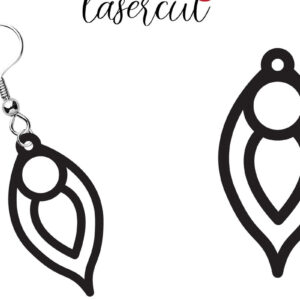 Intra απο ξύλο plywood  Χρώμα wenge 3mm-4mm πάχος - Σκουλαρίκι LaserCut - Lasercut Δίασταση 3x3 cm INTRAFABR-108733005