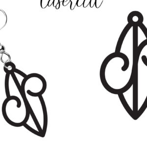 Intra απο ξύλο plywood  Χρώμα wenge 3mm-4mm πάχος - Σκουλαρίκι LaserCut - Lasercut Δίασταση 3x3 cm INTRAFABR-108733213