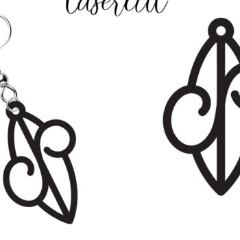 Intra απο ξύλο plywood  Χρώμα wenge 3mm-4mm πάχος - Σκουλαρίκι LaserCut - Lasercut Δίασταση 3x3 cm INTRAFABR-108733213 - Image 1