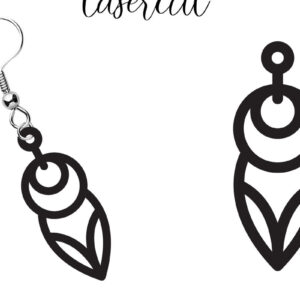 Intra απο ξύλο plywood  Χρώμα wenge 3mm-4mm πάχος - Σκουλαρίκι LaserCut - Lasercut Δίασταση 3x3 cm INTRAFABR-108866466