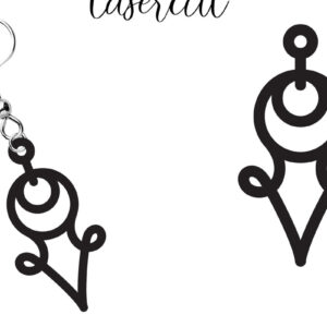 Intra απο ξύλο plywood  Χρώμα wenge 3mm-4mm πάχος - Σκουλαρίκι LaserCut - Lasercut Δίασταση 3x3 cm INTRAFABR-108866579