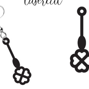 Intra απο ξύλο plywood  Χρώμα wenge 3mm-4mm πάχος - Σκουλαρίκι LaserCut - Lasercut Δίασταση 3x3 cm INTRAFABR-108866732