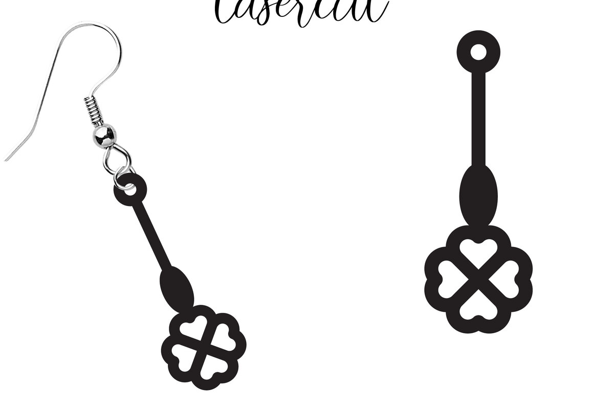 Intra απο ξύλο plywood  Χρώμα wenge 3mm-4mm πάχος - Σκουλαρίκι LaserCut - Lasercut Δίασταση 3x3 cm INTRAFABR-108866732