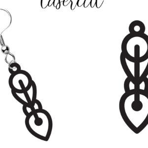 Intra απο ξύλο plywood  Χρώμα wenge 3mm-4mm πάχος - Σκουλαρίκι LaserCut - Lasercut Δίασταση 3x3 cm INTRAFABR-108866806