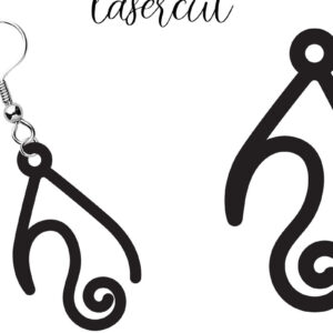 Intra απο ξύλο plywood  Χρώμα wenge 3mm-4mm πάχος - Σκουλαρίκι LaserCut - LaserCut Δίασταση 3x3 cm INTRAFABR-108962674