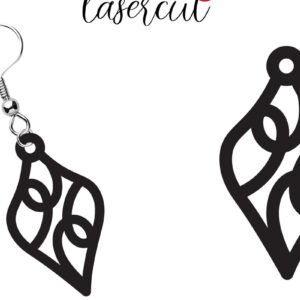 Intra απο ξύλο plywood  Χρώμα wenge 3mm-4mm πάχος - Σκουλαρίκι LaserCut - LaserCut Δίασταση 3x3 cm INTRAFABR-108962714