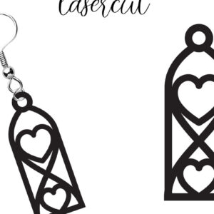 Intra απο ξύλο plywood  Χρώμα wenge 3mm-4mm πάχος - Σκουλαρίκι LaserCut - Lasercut Δίασταση 3x3 cm INTRAFABR-108962757