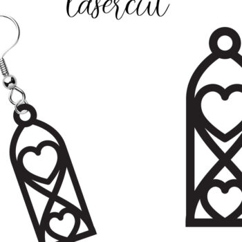 Intra απο ξύλο plywood Χρώμα wenge 3mm-4mm πάχος - Σκουλαρίκι LaserCut - Lasercut Δίασταση 3x3 cm INTRAFABR-108962757 - Image 1