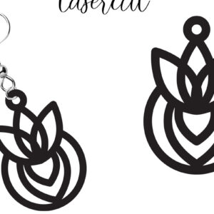 Intra απο ξύλο plywood  Χρώμα wenge 3mm-4mm πάχος - Σκουλαρίκι LaserCut - LaserCut Δίασταση 3x3 cm INTRAFABR-109024461