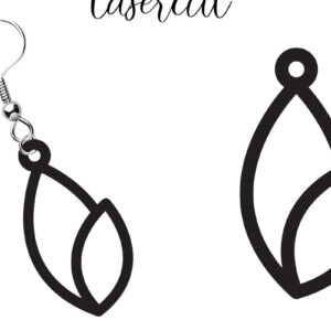 Intra απο ξύλο plywood  Χρώμα wenge 3mm-4mm πάχος - Σκουλαρίκι LaserCut - LaserCut Δίασταση 3x3 cm INTRAFABR-109024491