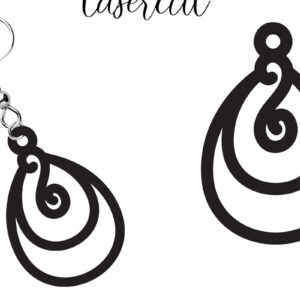 Intra απο ξύλο plywood  Χρώμα wenge 3mm-4mm πάχος - Σκουλαρίκι LaserCut - LaserCut Δίασταση 3x3 cm INTRAFABR-109024547