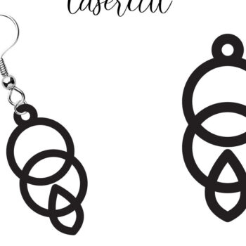 Intra απο ξύλο plywood Χρώμα wenge 3mm-4mm πάχος - Σκουλαρίκι LaserCut - LaserCut Δίασταση 3x3 cm INTRAFABR-109024597 - Image 1