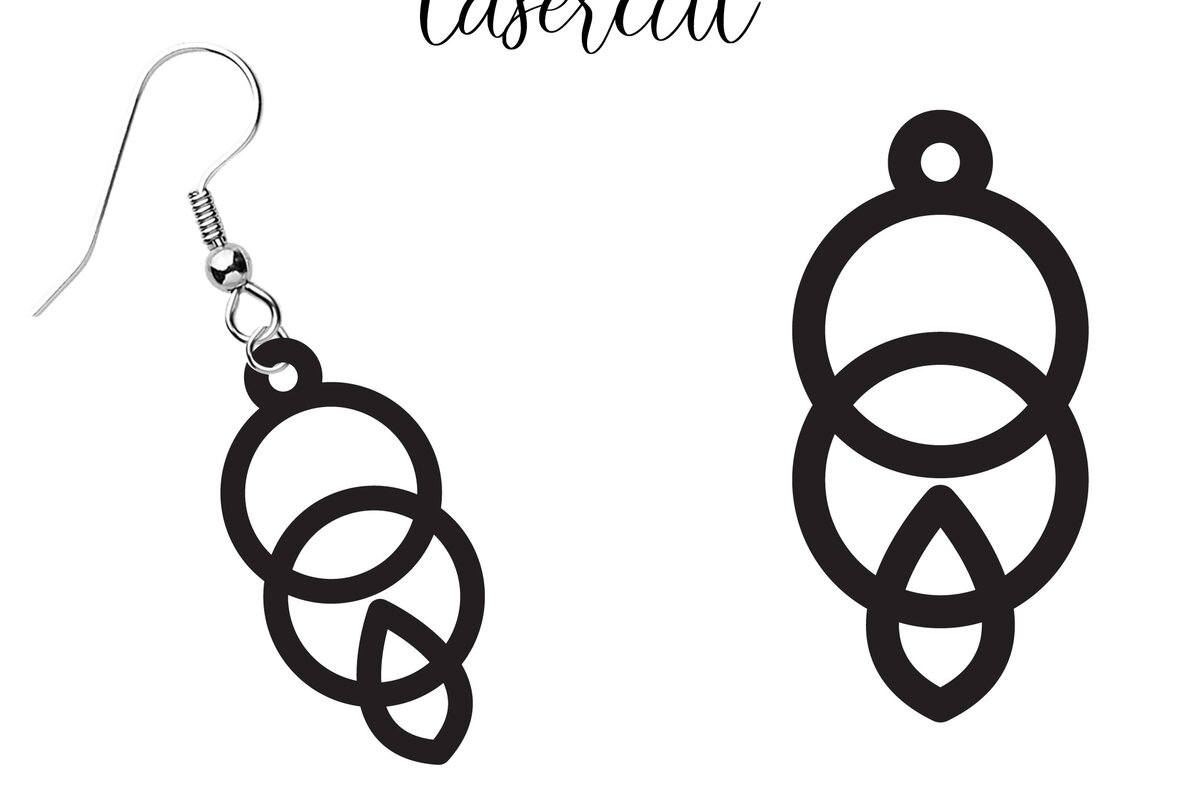 Intra απο ξύλο plywood  Χρώμα wenge 3mm-4mm πάχος - Σκουλαρίκι LaserCut - LaserCut Δίασταση 3x3 cm INTRAFABR-109024597