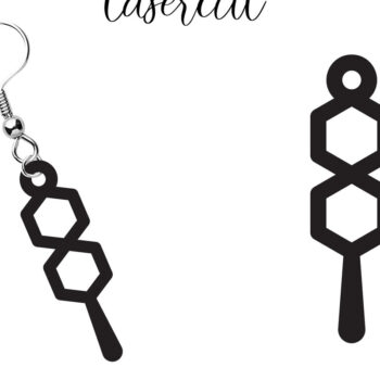 Intra απο ξύλο plywood Χρώμα wenge 3mm-4mm πάχος - Σκουλαρίκι LaserCut - LaserCut Δίασταση 3x3 cm INTRAFABR-109139780 - Image 11