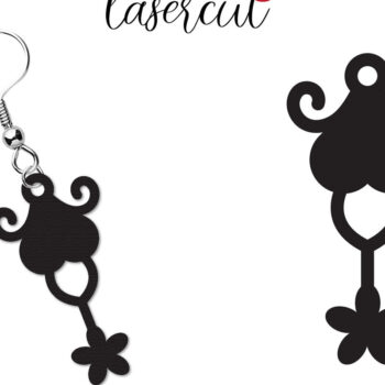 Intra απο ξύλο plywood  Χρώμα wenge 3mm-4mm πάχος - Σκουλαρίκι LaserCut - Πακέτο υ Lasercut Δίασταση 3x3 cm INTRAFABR-109140314 - Image 9