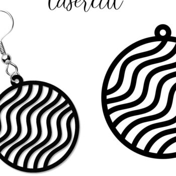 Intra απο ξύλο plywood  Χρώμα wenge 3mm-4mm πάχος - Σκουλαρίκι LaserCut - Πρότυπο Lasercut Δίασταση 3x3 cm INTRAFABR-109293695 - Image 1