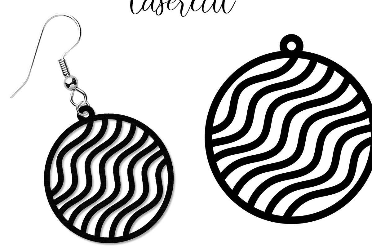 Intra απο ξύλο plywood  Χρώμα wenge 3mm-4mm πάχος - Σκουλαρίκι LaserCut - Πρότυπο Lasercut Δίασταση 3x3 cm INTRAFABR-109293695