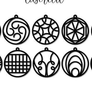 Intra απο ξύλο plywood  Χρώμα wenge 3mm-4mm πάχος - Σκουλαρίκι LaserCut - Πρότυπο Lasercut Δίασταση 3x3 cm INTRAFABR-109293831 - Image 1