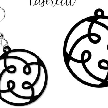 Intra απο ξύλο plywood  Χρώμα wenge 3mm-4mm πάχος - Σκουλαρίκι LaserCut - Πρότυπο Lasercut Δίασταση 3x3 cm INTRAFABR-109293831 - Image 6