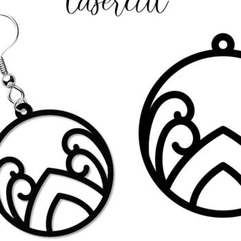 Intra απο ξύλο plywood  Χρώμα wenge 3mm-4mm πάχος - Σκουλαρίκι LaserCut - Πρότυπο Lasercut Δίασταση 3x3 cm INTRAFABR-109293831 - Image 7