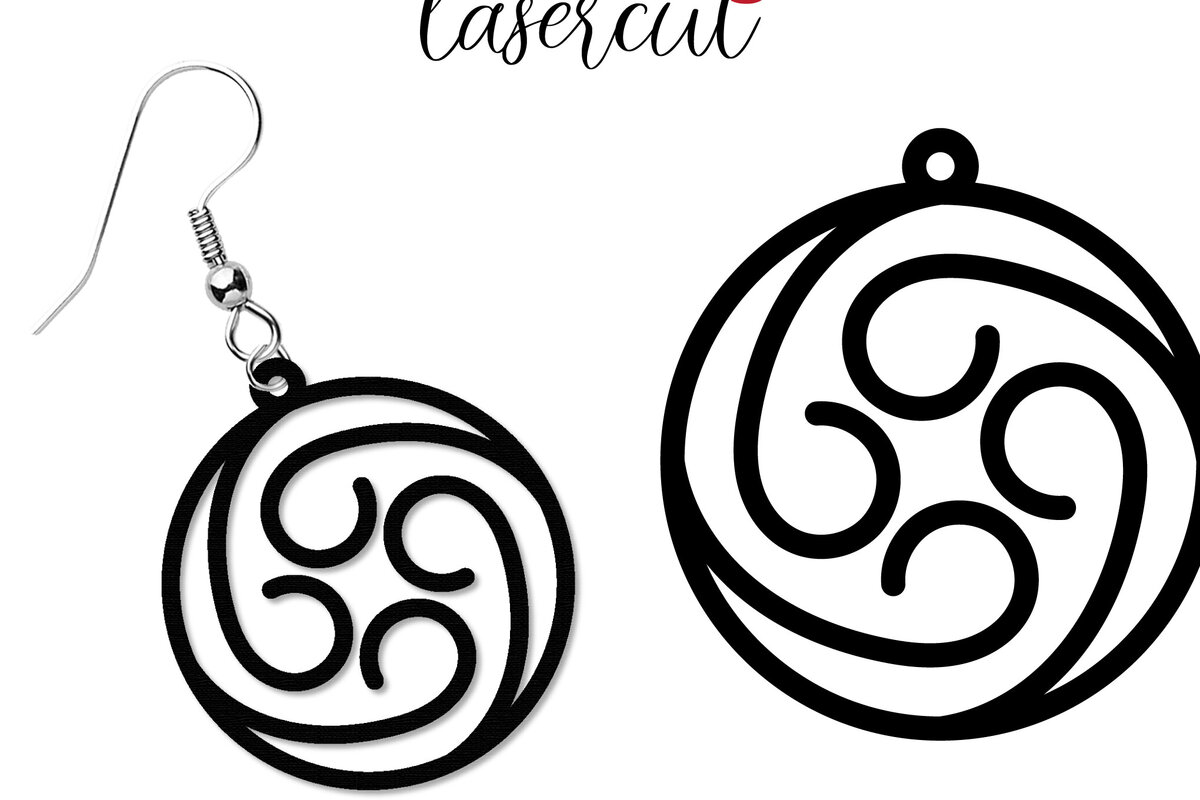 Intra απο ξύλο plywood  Χρώμα wenge 3mm-4mm πάχος - Σκουλαρίκι LaserCut - Πρότυπο Lasercut Δίασταση 3x3 cm INTRAFABR-109394750