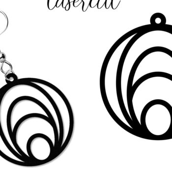 Intra απο ξύλο plywood  Χρώμα wenge 3mm-4mm πάχος - Σκουλαρίκι LaserCut - Πρότυπο Lasercut Δίασταση 3x3 cm INTRAFABR-108278252 - Image 1