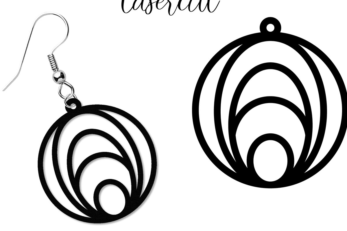 Intra απο ξύλο plywood  Χρώμα wenge 3mm-4mm πάχος - Σκουλαρίκι LaserCut - Πρότυπο Lasercut Δίασταση 3x3 cm INTRAFABR-108278252