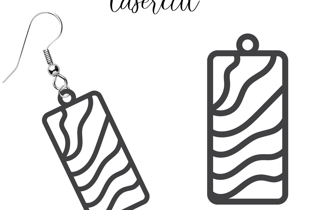 Intra απο ξύλο plywood  Χρώμα wenge 3mm-4mm πάχος - Σκουλαρίκι LaserCut Δίασταση 3x3 cm INTRAFABR-108647314