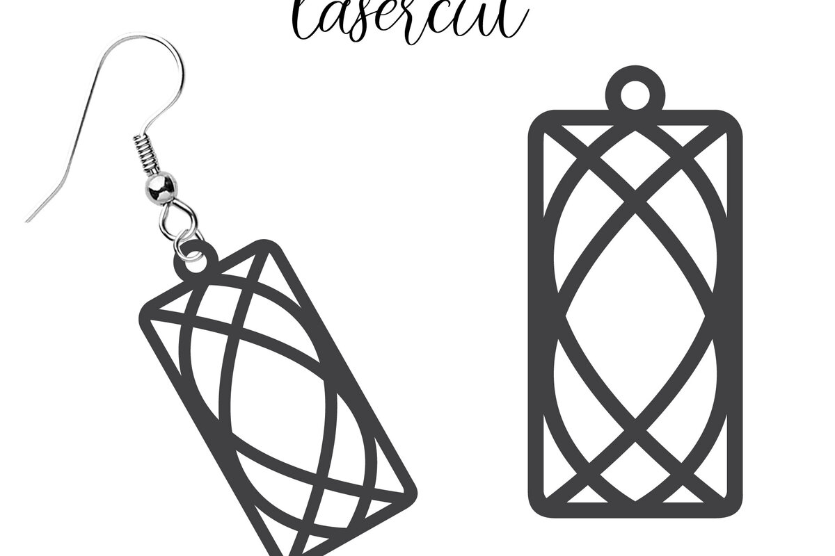 Intra απο ξύλο plywood  Χρώμα wenge 3mm-4mm πάχος - Σκουλαρίκι LaserCut Δίασταση 3x3 cm INTRAFABR-48798364