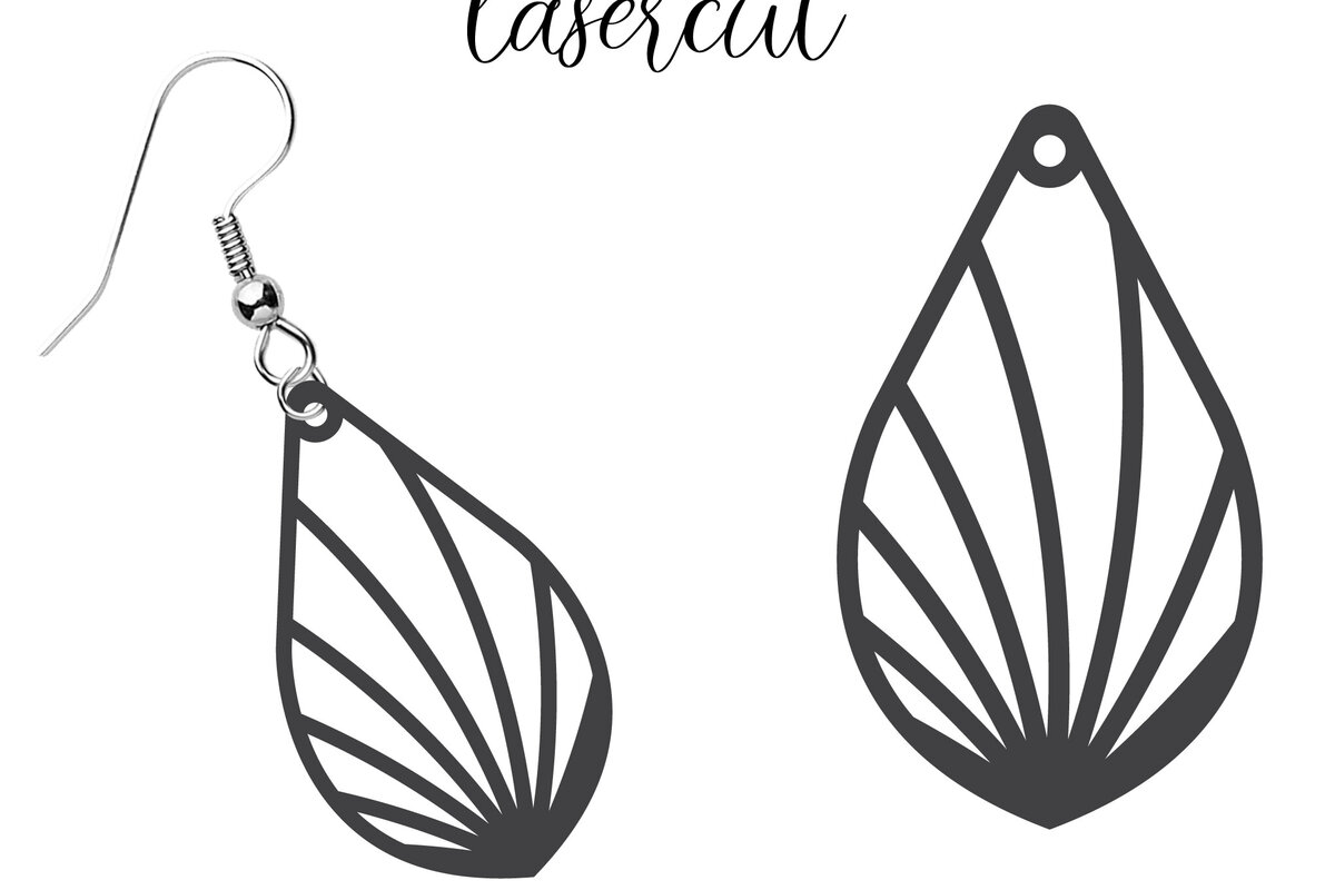 Intra απο ξύλο plywood  Χρώμα wenge 3mm-4mm πάχος - Σκουλαρίκι LaserCut Δίασταση 3x3 cm INTRAFABR-102768114