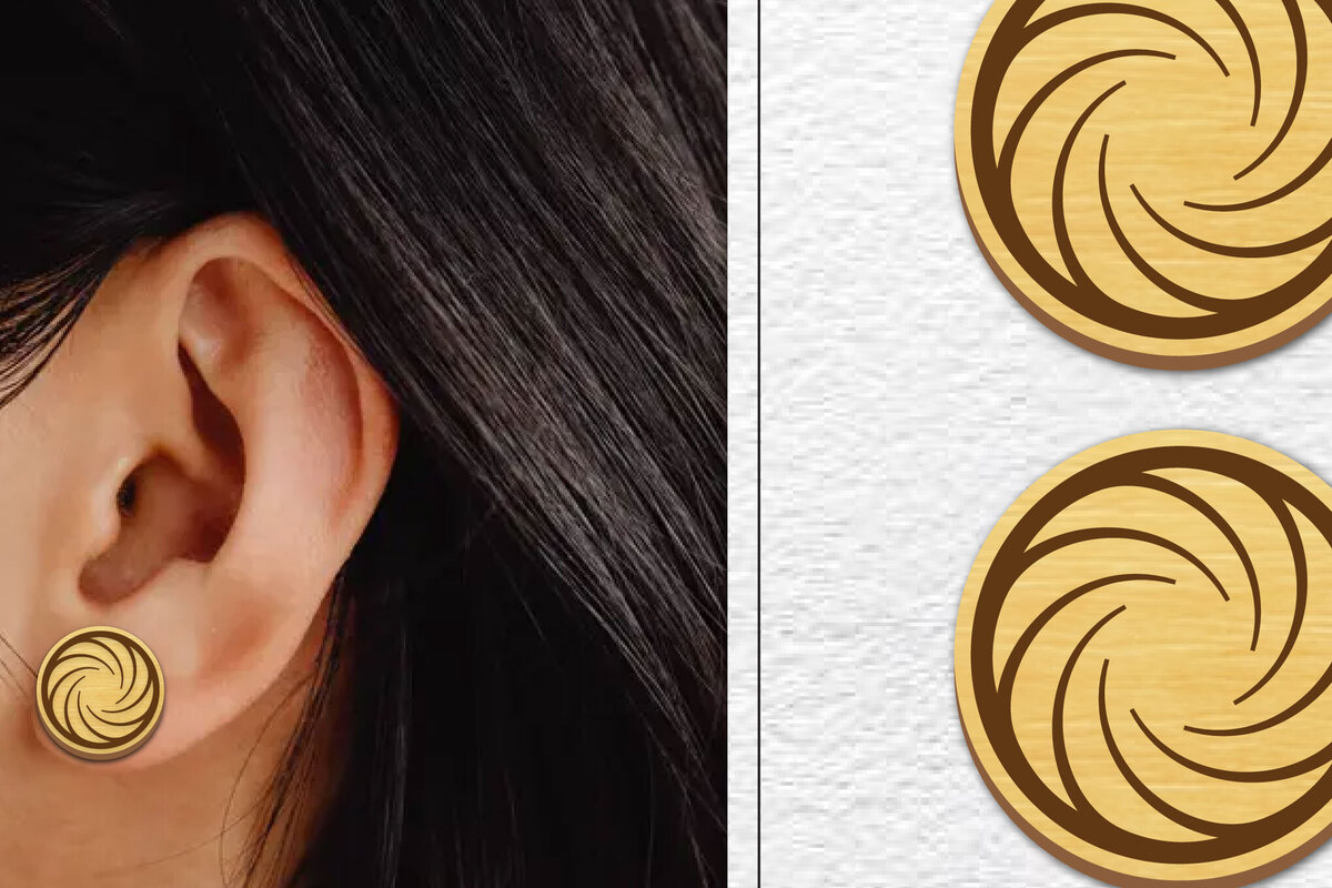 Intra απο ξύλο plywood  Χρώμα wenge 3mm-4mm πάχος - Σκουλαρίκια μαγνήτης κοπής με λέιζερ | Καρφιά Δίασταση 3x3 cm INTRAFABR-81994632