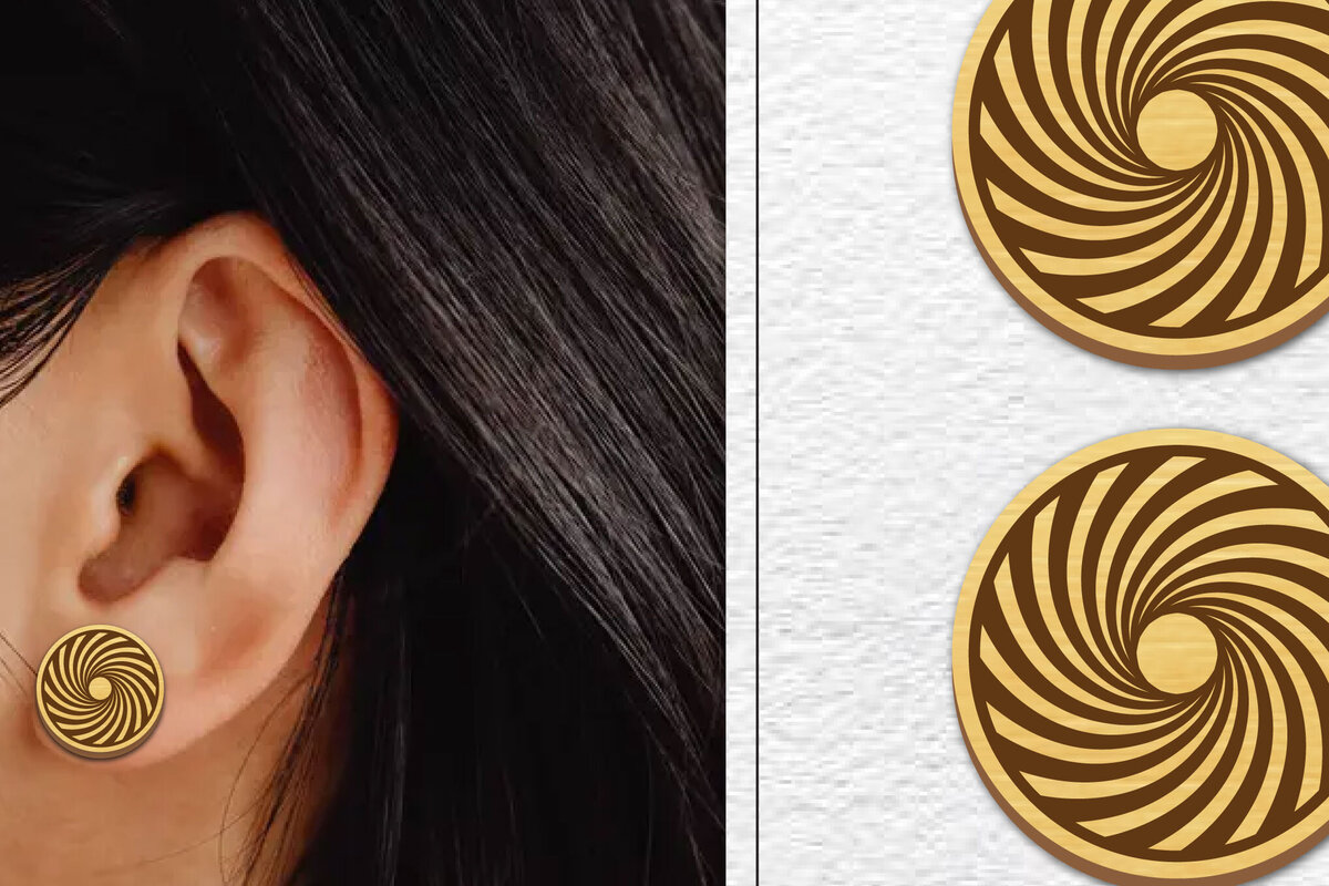 Intra απο ξύλο plywood  Χρώμα wenge 3mm-4mm πάχος - Σκουλαρίκια μαγνήτης κοπής με λέιζερ | Καρφιά Δίασταση 3x3 cm INTRAFABR-81994637