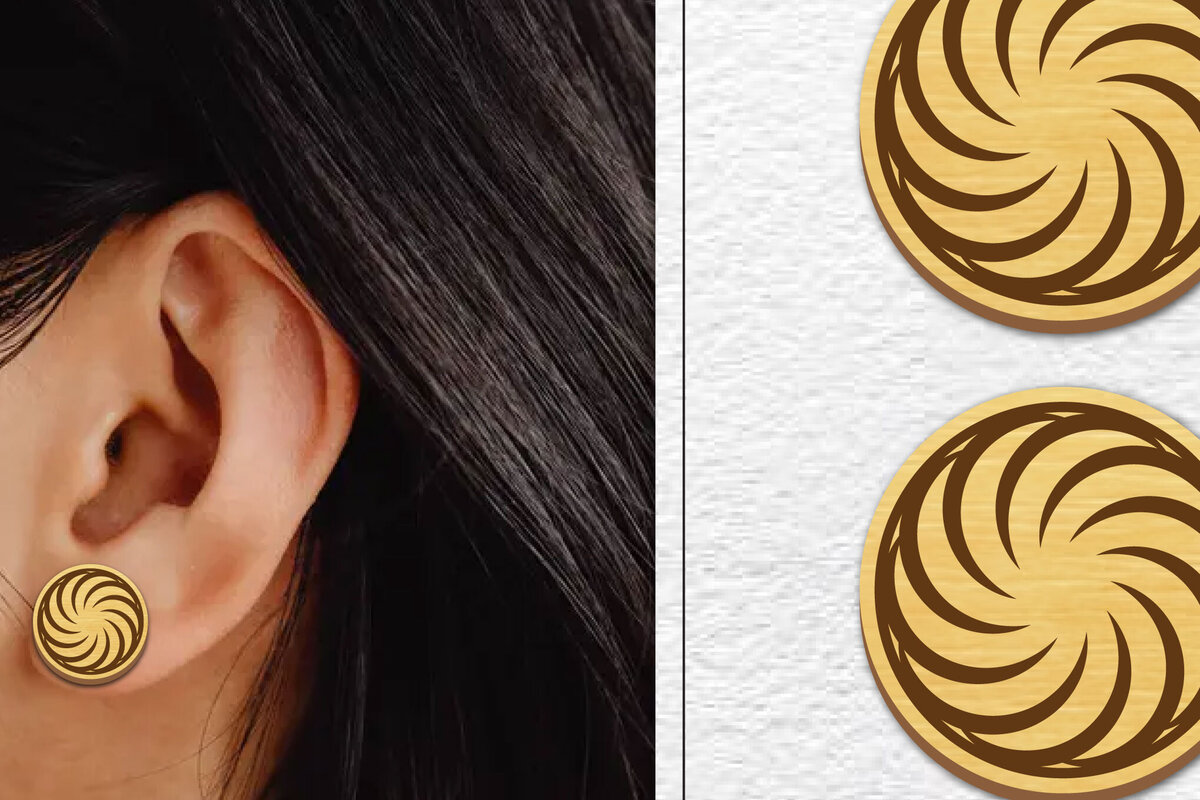 Intra απο ξύλο plywood  Χρώμα wenge 3mm-4mm πάχος - Σκουλαρίκια μαγνήτης κοπής με λέιζερ | Καρφιά Δίασταση 3x3 cm INTRAFABR-81733243