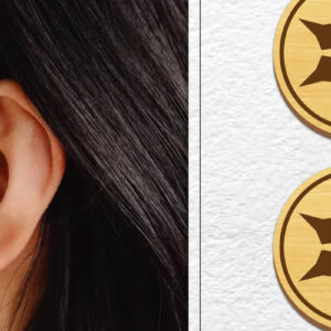 Intra απο ξύλο plywood  Χρώμα wenge 3mm-4mm πάχος - Σκουλαρίκια μαγνήτης κοπής με λέιζερ | Καρφιά Δίασταση 3x3 cm INTRAFABR-38672103