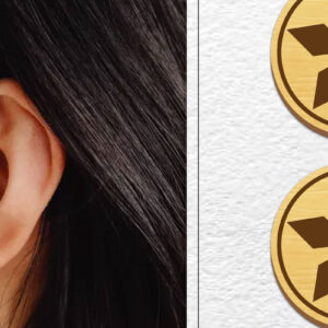 Intra απο ξύλο plywood  Χρώμα wenge 3mm-4mm πάχος - Σκουλαρίκια μαγνήτης κοπής με λέιζερ | Καρφιά Δίασταση 3x3 cm INTRAFABR-79460989