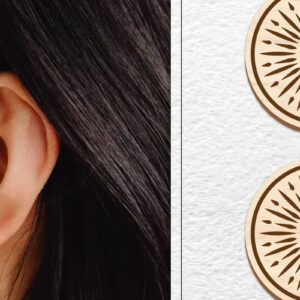 Intra απο ξύλο plywood  Χρώμα wenge 3mm-4mm πάχος - Σκουλαρίκια μαγνήτης κοπής με λέιζερ | Καρφιά Δίασταση 3x3 cm INTRAFABR-79461020