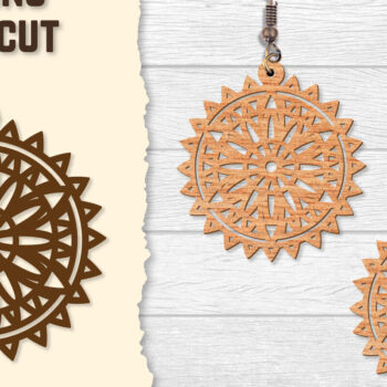 Intra απο ξύλο plywood Χρώμα wenge 3mm-4mm πάχος - Σκουλαρίκια Mandala Lasercut BNDLES Δίασταση 3x3 cm INTRAFABR-108054104 - Image 4